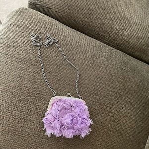 Adorable, little girls, purple chain purse